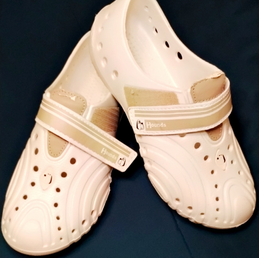 Hounds Perforated Rubber Mules with Velcro Strap